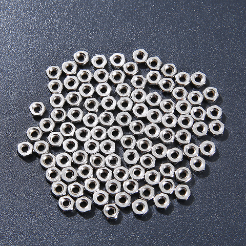 100 unids/lote tuercas hexagonales de Metal de 2mm/2,5mm/3mm tuercas hexagonales para tornillos, accesorios de Hardware Bots ► Foto 1/6