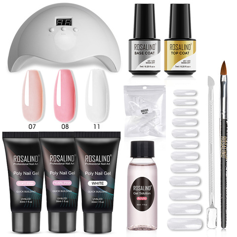 ROSALIND de Kit de uñas de Gel, uñas de manicura con UV lámpara LED necesita capa superior para Base barnices híbridos curado Gel laca de uñas de arte ► Foto 1/6