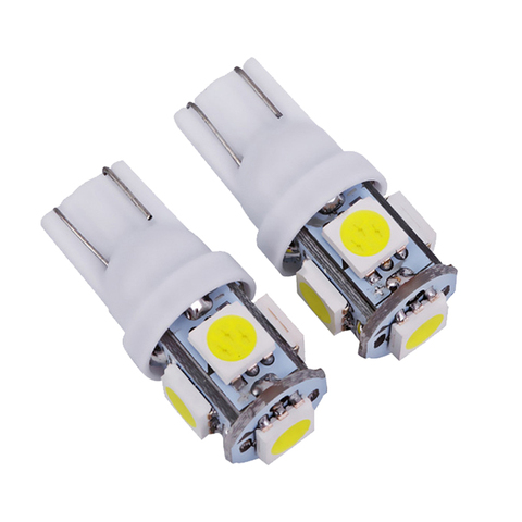 4x T10 W5W LED Bombilla de señal luz de lectura Interior de coche 12V Auto a puerta lateral para maletero o matrícula lámparas blanco rojo 5W5 amarillo ► Foto 1/6