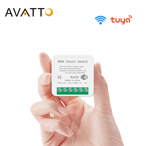 AVATTO-Módulo de Interruptor WiFi con Smart Life App 2, Control de vía, Automatización del hogar inteligente, funciona con Alexa y google Home ► Foto 1/6