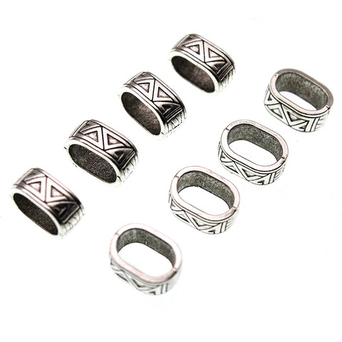 20 unids/lote Slider agujero grande 10x6mm, DIY cuentas separadoras de Metal para la fabricación de joyas fit Charm Bracelet Cordón de cuero hallazgos de joyería ► Foto 1/2