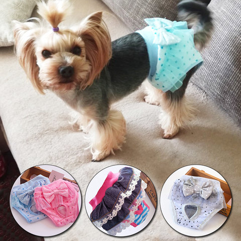 Pañales para mascotas, pantalones fisiológicos sanitarios de algodón lavables, ropa interior para la menstruación, suministros para mascotas ► Foto 1/6