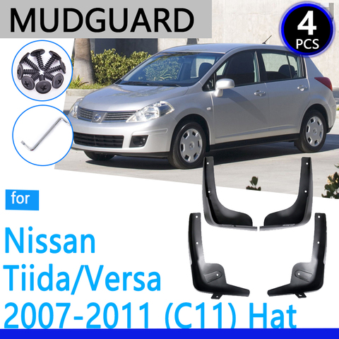 Guardabarros compatible con Nissan Tiida Versa Latio C11 2007 ~ 2011 2008 2009 2010, accesorios para coche, guardabarros, piezas de repuesto para automóvil ► Foto 1/6