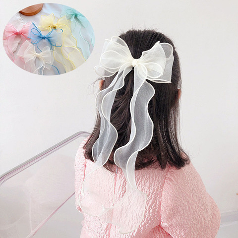 Pinza de prensa de Estilo Princesa coreana, lazo de Organza de doble capa, cinta trenzada de encaje Clip LATERAL temperamento, accesorios para el cabello ► Foto 1/6