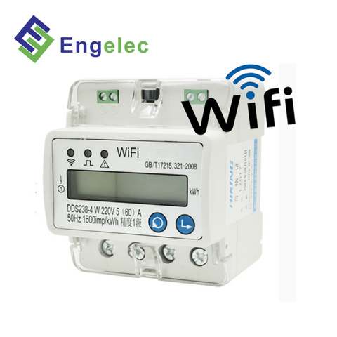 Wifi inteligente medidor de DDS238-4 W monofásico carril de din de voltaje de corriente pantalla RS485 comunicación solar medidor de flujo ► Foto 1/1