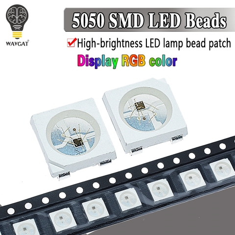 100 Uds WAVGAT WS2812B 4pin SMD 5050 WS2812 direccionable individualmente Digital LED RGB Chip LED 5V LED Chip SMD ► Foto 1/6