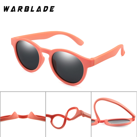 WarBLade colorido Flexible niños gafas de sol polarizadas niños niñas sol redondo gafas de niño bebé gafas lentes de silicona UV400 ► Foto 1/6