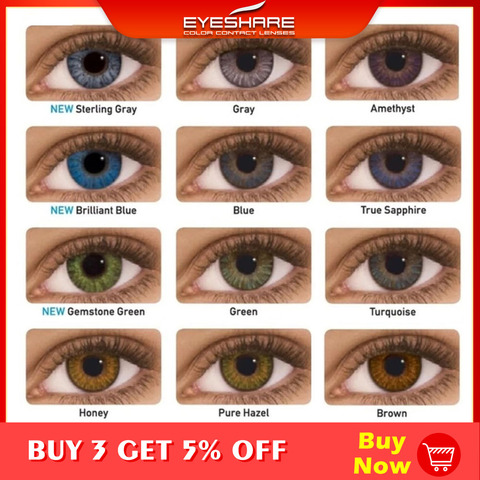 EYESHARE- 2 unids/par, Series de 3 tonos, lentillas de colores para ojos, lentes de ojo coloreado, contactos de Color ► Foto 1/6