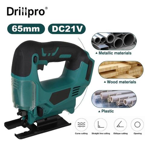 Drillpro-Sierra eléctrica inalámbrica para carpintería, 21V, 65mm, plantilla multifunción portátil, 2900RPM, batería de 18V, Makita ► Foto 1/6