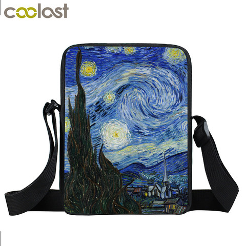 Van gogh-Mini bolso de noche estrellada para mujer, bandolera pequeña, bolsos para niñas, mochila de regalo, bolso de hombro de colegio ► Foto 1/6