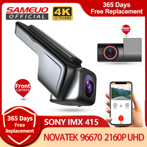 Sameuo-Cámara de salpicadero 4K U1000Pro, Dashcam con visión trasera, WIFI, Auto Dashcam, UHD 2160P, grabadora de vídeo, Dvr inverso, Monitor de aparcamiento 24H ► Foto 1/6