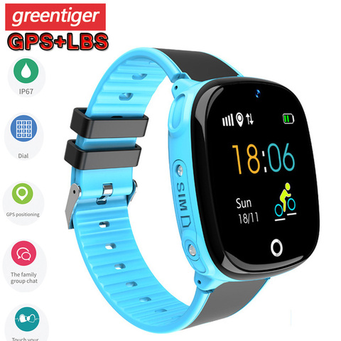 HW11, reloj inteligente GPS para niños, reloj inteligente impermeable, podómetro, reloj inteligente para niños, llamada de emergencia, rastreador GPS seguro para niños, 2G, Smartwatch para niños ► Foto 1/6