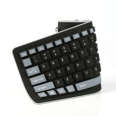 Teclado plegable impermeable con cable USB, teclado suave de silicona con 103 teclas, para videojuegos, PC y portátil ► Foto 1/6