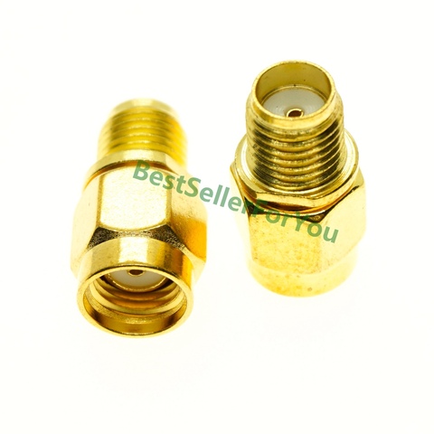 Adaptador RF SMA hembra a RP SMA, adaptador de conector macho chapado en oro, adaptadores Coaxial rectos ► Foto 1/1