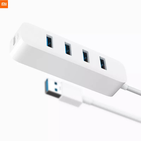 Xiaomi-concentrador de red con 4 puertos USB 3,0, fuente de alimentación con soporte, interfaz USB, extensor de conector, adaptador para tableta y ordenador ► Foto 1/6