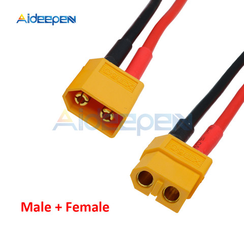 Conector XT60 macho hembra con carcasa de 10CM, cable de silicona, enchufe de XT-60 14AWG ► Foto 1/6