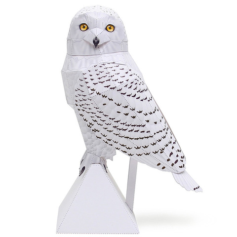 Figuras de animales para niños y adultos, Mini modelo de papel 3D plegable de búho nevado, manualidades hechas a mano, QD-237 ► Foto 1/6