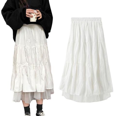 De las mujeres de la moda una línea falda de tul elástico cintura alta fiesta largo Maxi falda ► Foto 1/6