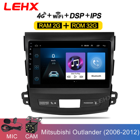 Coche Android 9,0 Car Radio reproductor Multimedia navegación GPS para Mitsubishi Outlander Peugeot 4007, 2006, 2007-2010, 2011 2Din SIN DvD ► Foto 1/6