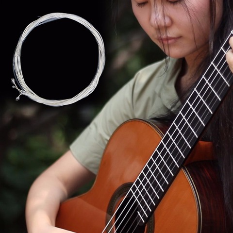 Uds las cuerdas de la guitarra de Nylon de plata Conjunto de Cuerdas clásica guitarra clásica 1M 1-6 E B G D E accesorios de guitarra ► Foto 1/6