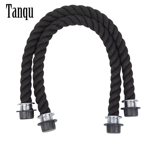 Tanqu-Mini bolso con cuerda de cáñamo Natural para mujer, 1 par, largo, corto, negro, clásico, EVA ► Foto 1/6