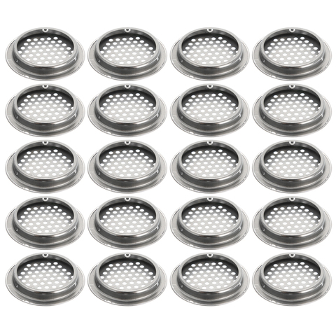 Conjunto de rejilla de ventilación de escape de armario con rejilla ranurada de acero inoxidable 20 piezas para piezas de circulación de aire de armario ► Foto 1/6