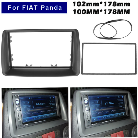 Doble Din Car Radio Fascia para 2003-2012 FIAT PANDA estilo de coche Autostereo adaptador doble 2 Din marco de Panel bisel ► Foto 1/6