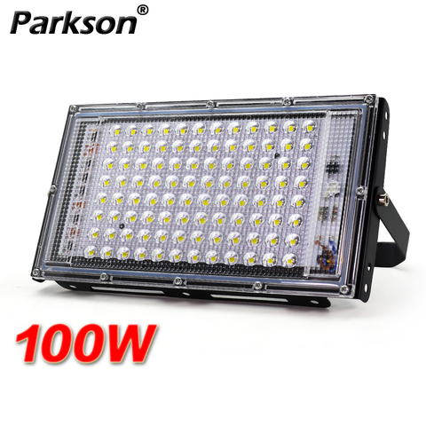 Reflector LED de 100W, lámpara de pared de CA 220V IP65, foco de iluminación exterior, farola, proyector, foco LED para jardín ► Foto 1/6