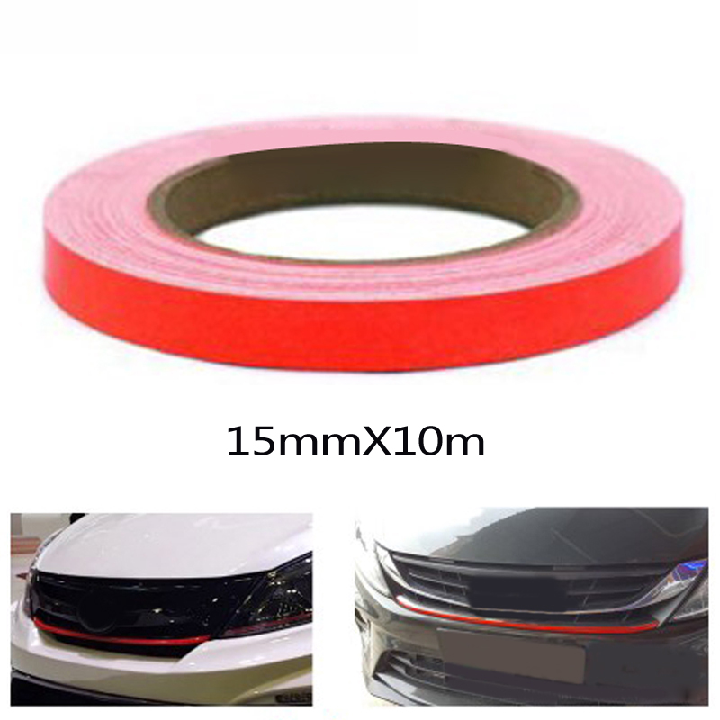 Revestimiento rojo, película de revestimiento de vinilo reflectante, pegatina, impermeable, autoadhesiva, tira de respaldo, pegatina para coche, 15mm x 10m ► Foto 1/5