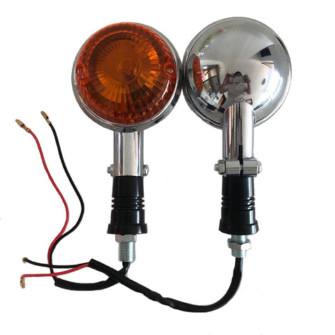 Luz de señal de giro para motocicleta, 2 uds., lente indicadora redonda ámbar para Yamaha XV400 XV650 XV1100 XV1300 XVS400 XVS650 XVS1100 Virago ► Foto 1/6