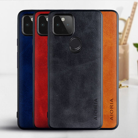 Caso para Google Pixel 4A 5G 5 4 XL de lujo funda de cuero del teléfono de la piel de la cubierta de hoesje para Google pixel 4 4a xl caso coque capa ► Foto 1/6