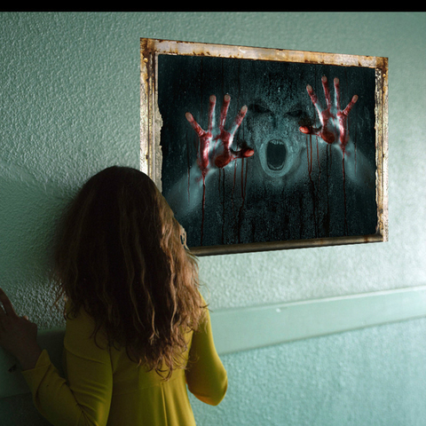 Papel tapiz con efecto de terror creativo para decoración del hogar, pegatinas de pared góticas de Halloween, juego de Power Limited 3D, calcomanías de decoración de fantasma para Halloween ► Foto 1/6