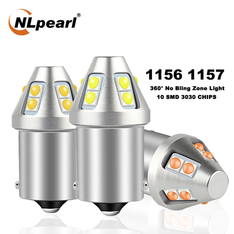 NLpearl 2x lámpara de señal 1156 Ba15s P21w bombilla LED Bau15s Py21w 3030SDM 1157 Bay15d Led P21/5w luz de indicación de giro de coche lámpara de freno 12V 12V ► Foto 1/6