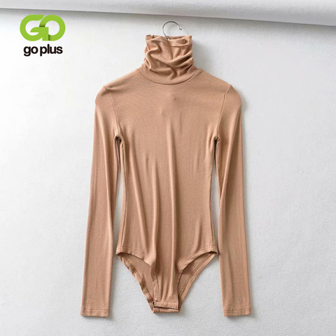 GOPLUS-body Sexy de cuello vuelto negra para Mujer, monos de manga larga blancos, conjunto de Mujer, combinación femenina ► Foto 1/6