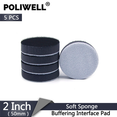 POLIWELL-almohadilla de interfaz de pulido de esponja suave, almohadilla de lijado de gancho y bucle, protección de disco, almohadillas de respaldo abrasivas, 2 pulgadas, 50mm, 5 uds. ► Foto 1/5