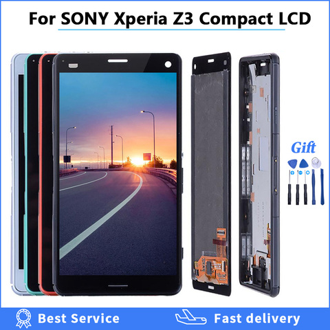 Pantalla LCD para SONY Xperia Z3, montaje de digitalizador de pantalla táctil compacto con marco para SONY Xperia Z3 Mini LCD D5803 D5833 ► Foto 1/6