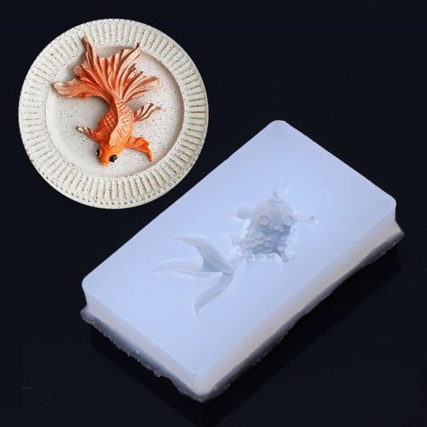 Molde Esc de silicona 3D con forma de Pez Dorado, herramienta para hacer joyería, molde para pastel ► Foto 1/6