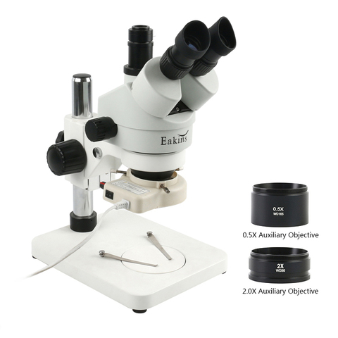 Microscopio Trinocular con Zoom continuo, luz LED para reparación de soldadura de CPU y teléfono, 3,5x 7X 45X 90X ► Foto 1/6