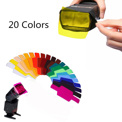 20 piezas Flash Speedlite Color Filtro de gel s para Canon cámara fotográfica Filtro de gel Flash Speedlite Flash ► Foto 1/6