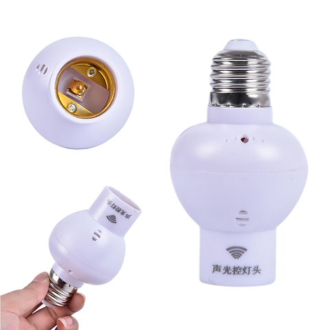 1 Uds Sensor de luz de Sonido interior Control lámpara titular E27 tornillo lámpara Bases casquillo interruptor para pasillo escaleras iluminación bombilla ► Foto 1/6