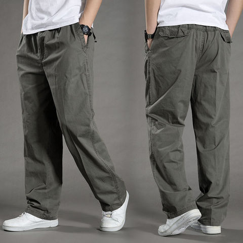 Pantalones informales holgados de talla grande para hombre, pantalones deportivos rectos informales que combinan con todo para primavera y otoño ► Foto 1/6