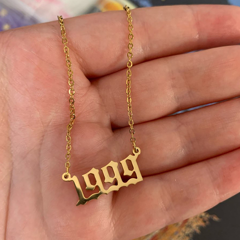 Collares con fecha especial para hombre y mujer, joyería personalizada, número de año 1980, 1989, 1995, 1997, 1999, de 1980 a 2002 ► Foto 1/6