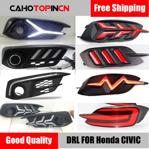 Nuevo diseño para Honda Civic 10th 2016 12 V coche LED DRL luces de marcha diurna parachoques trasero luz de freno luz trasera luz antiniebla ► Foto 1/6