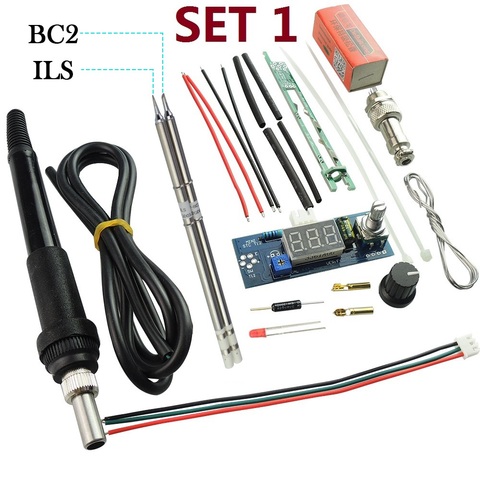 Electric Unit Digital Soldering Iron Station Temperature Controller DIY Kits for HAKKO T12 Handle LED vibration switch tips kits ► Foto 1/6