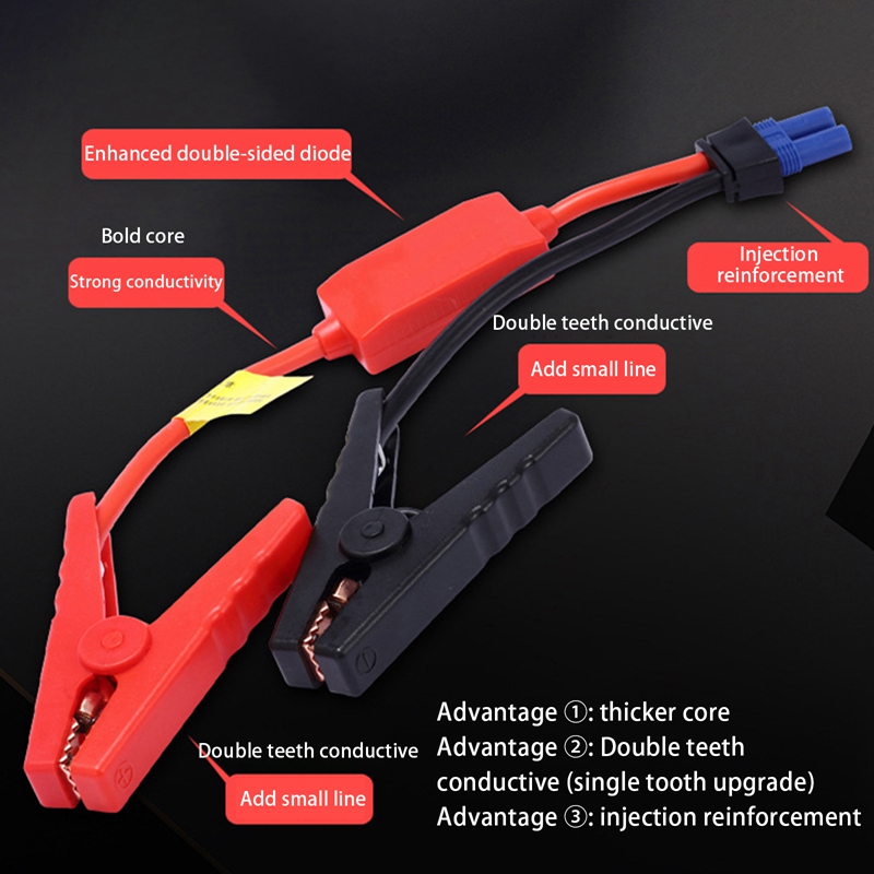 Cables de refuerzo inteligentes para batería de coche, Clip de emergencia  automático, accesorios de abrazadera, Clip de cable, rojo-negro, arrancador  de batería, banco de energía - AliExpress