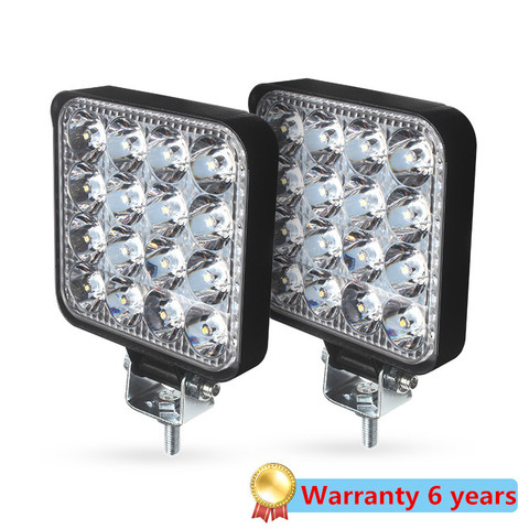 Barra de luz Led de 48w foco cuadrado de 16bar, luz de trabajo, todoterreno, 12V, 24V, 27W, para coche, camión, 4x4, 4WD, SUV, ATV, novedad ► Foto 1/6