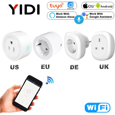 UK EU US Wifi enchufe inteligente pared eléctrica Gsm enchufe salida temporizador voz Tuya Control remoto inteligente A casa ► Foto 1/6