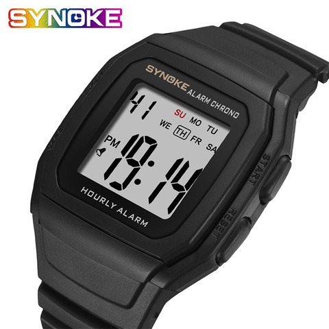 Relojes SYNOKE para hombres reloj deportivo Multi funcional electrónico impermeable para hombres y mujeres marca cuadrada banda de lujo ► Foto 1/6