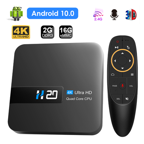 Nuevo H20 TV Box Android 10 2GB 16GB 4K TV receptor reproductor de medios 3D Video 2,4G Wifi H20 Dispositivo de TV inteligente Set de top BOX Android ► Foto 1/6