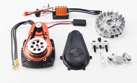 Motor de arranque eléctrico sin escobillas para coches de control remoto, dispositivo de arranque sin escobillas para todos los coches de radiocontrol de 1/5 Gas (para martillo de dragón, losi 5ive T ,HPI BAJA 5B ,5t ,Losi dbxl, WD) ► Foto 1/6